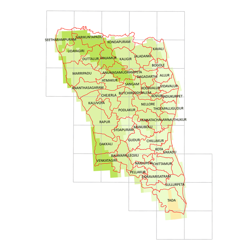 Storm surge inundation map for cyclone with wind speed 